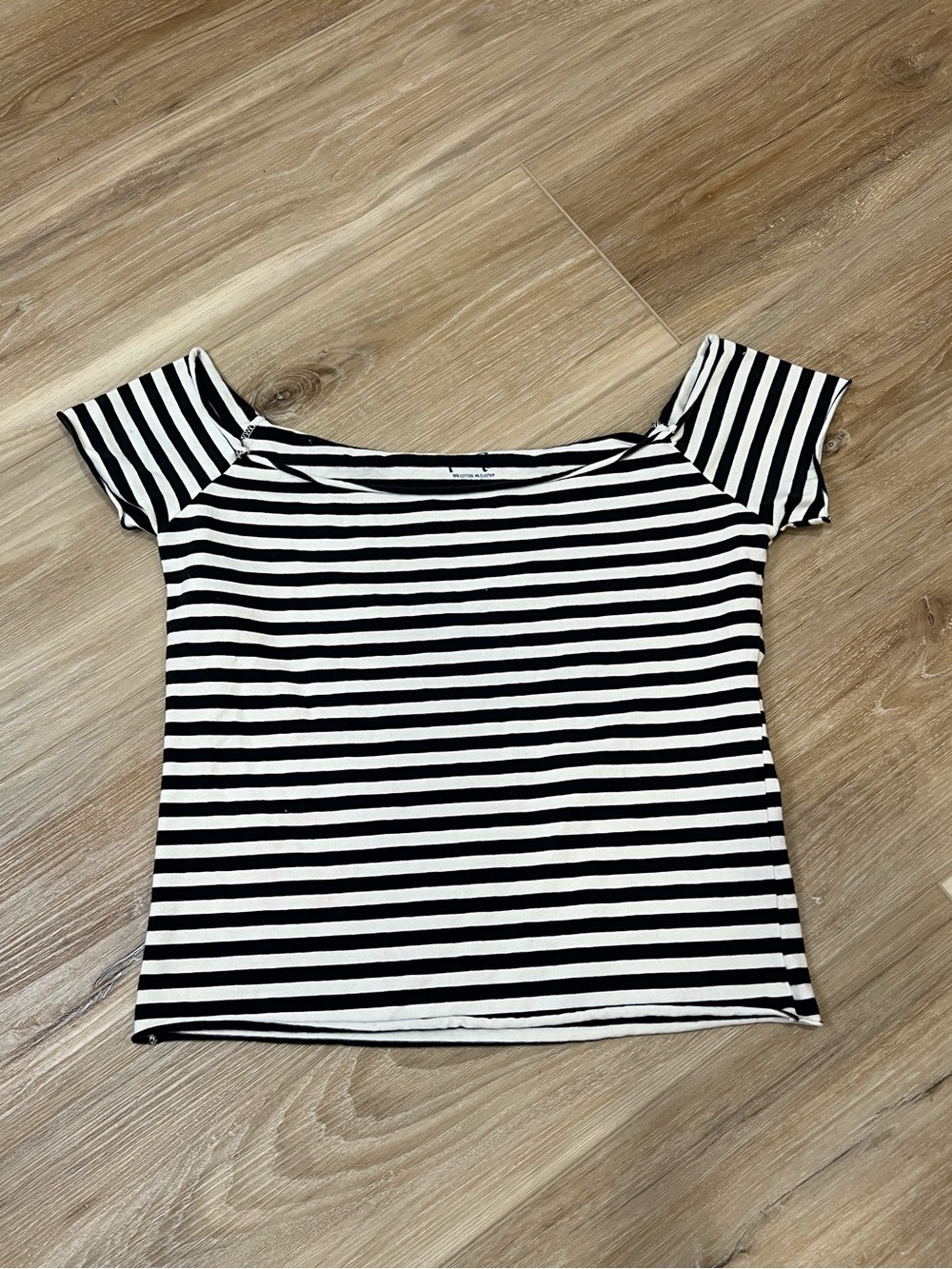 John GALT Brandy Melville Striped Off-Shoulder Women’s Top in Black and White